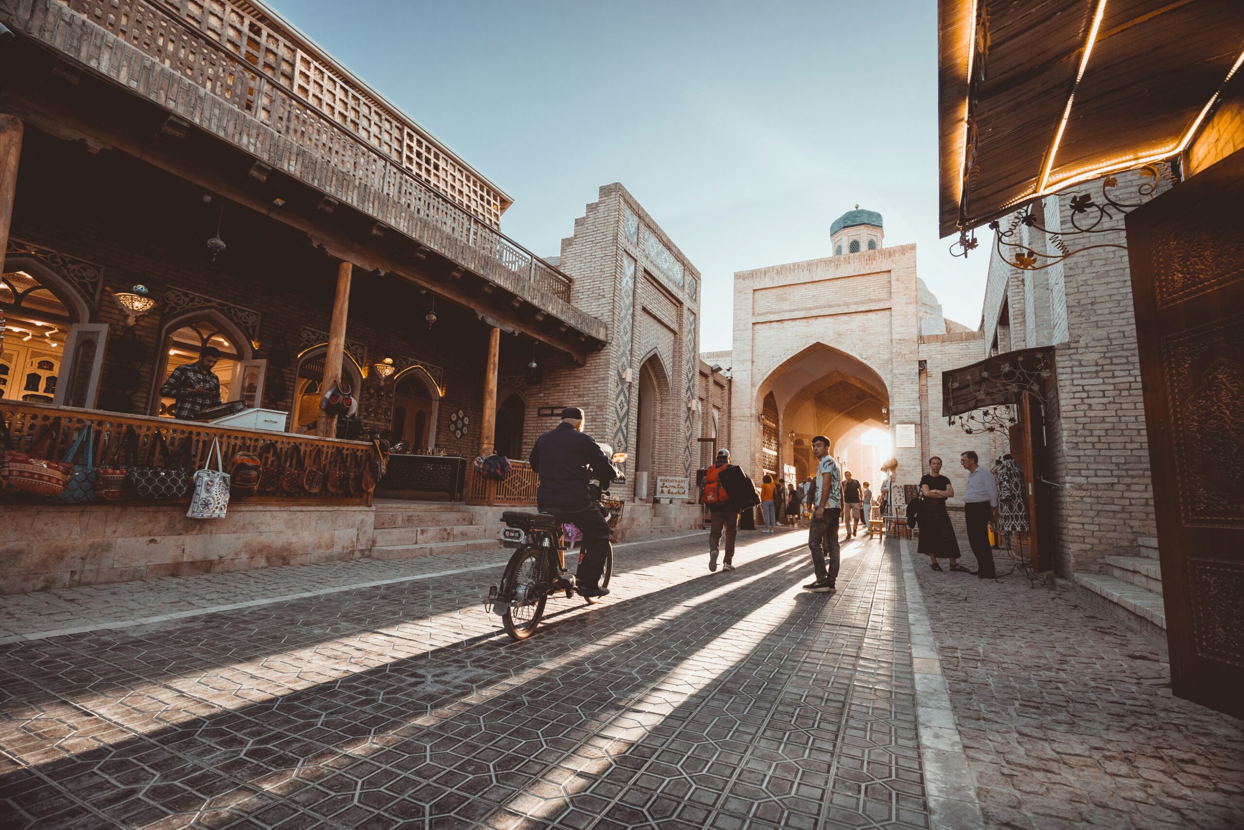 A photo of a street in a Central Asian city.